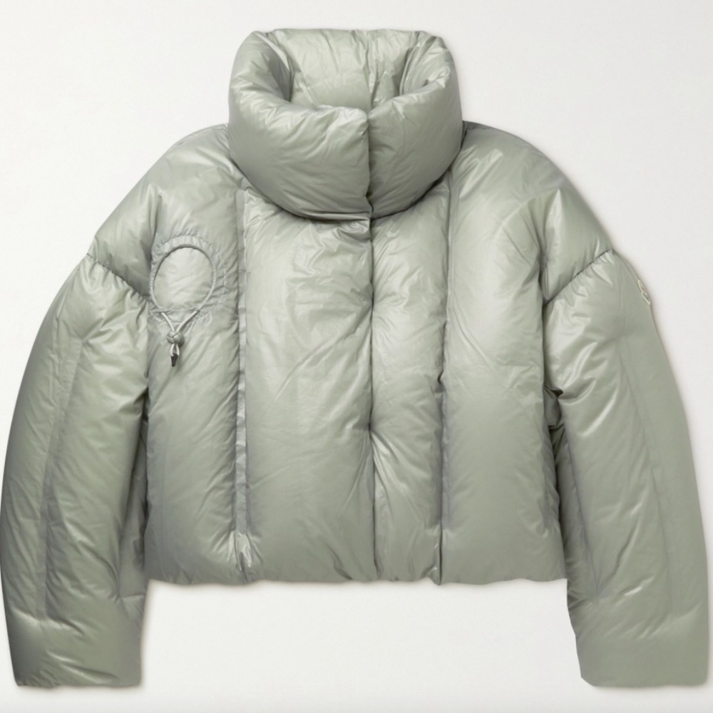 NWT Moncler Dingyun Zhang Aloby Oversized Down Jacket - Grey/Green Retai…